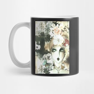 70s art print model collage pastel deco Mug